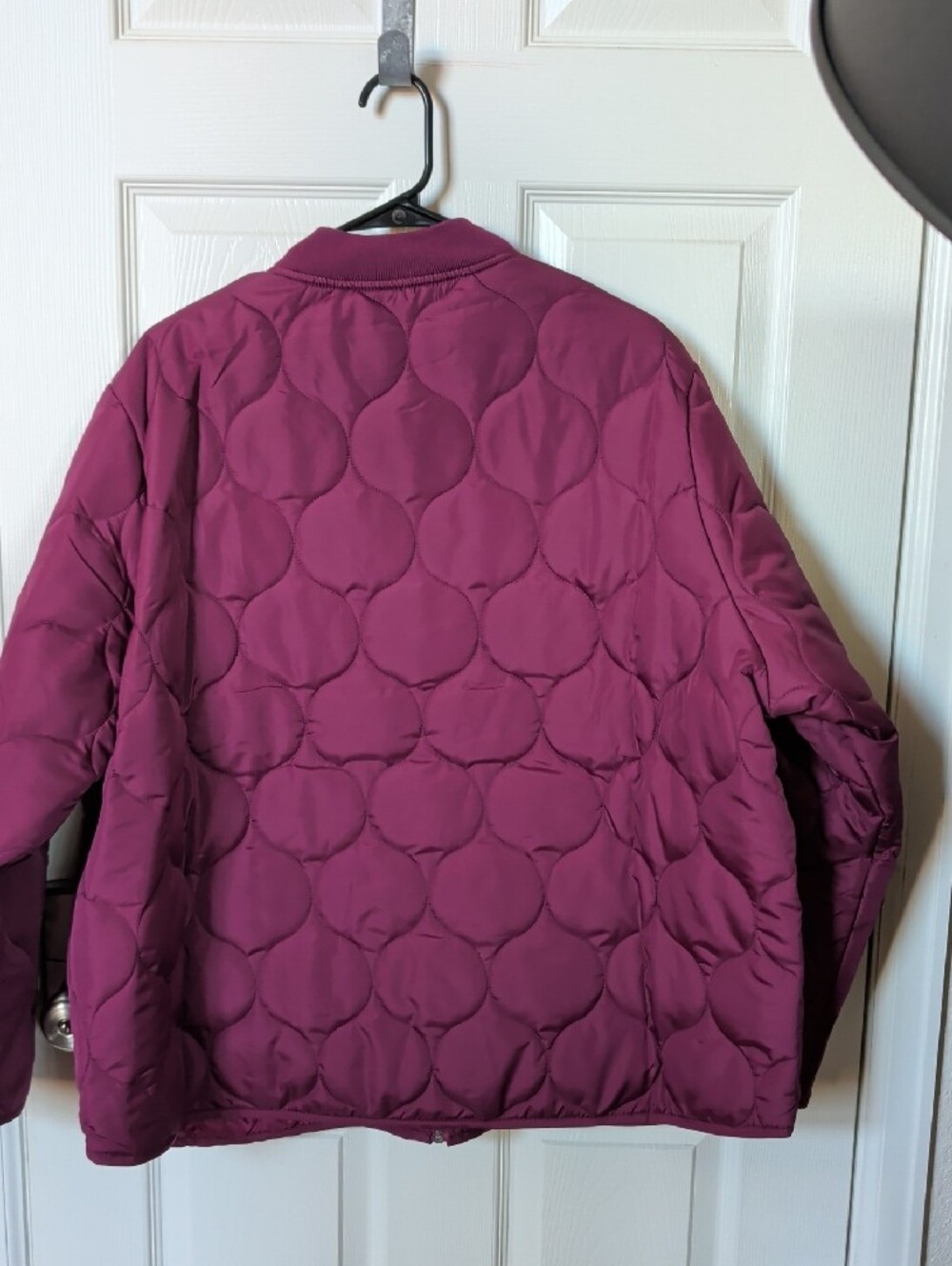 CJ Banks Quilted Bomber Jacket - Raspberry - Picture 2 of 3